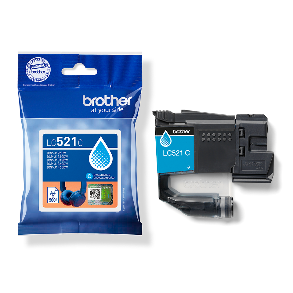 LC521C | Cyan Ink Cartridge, 500 pages | Brother