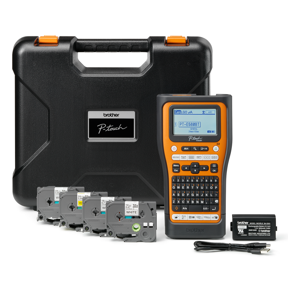PT-E560BTSP Handheld Industrial Label Printer Kit