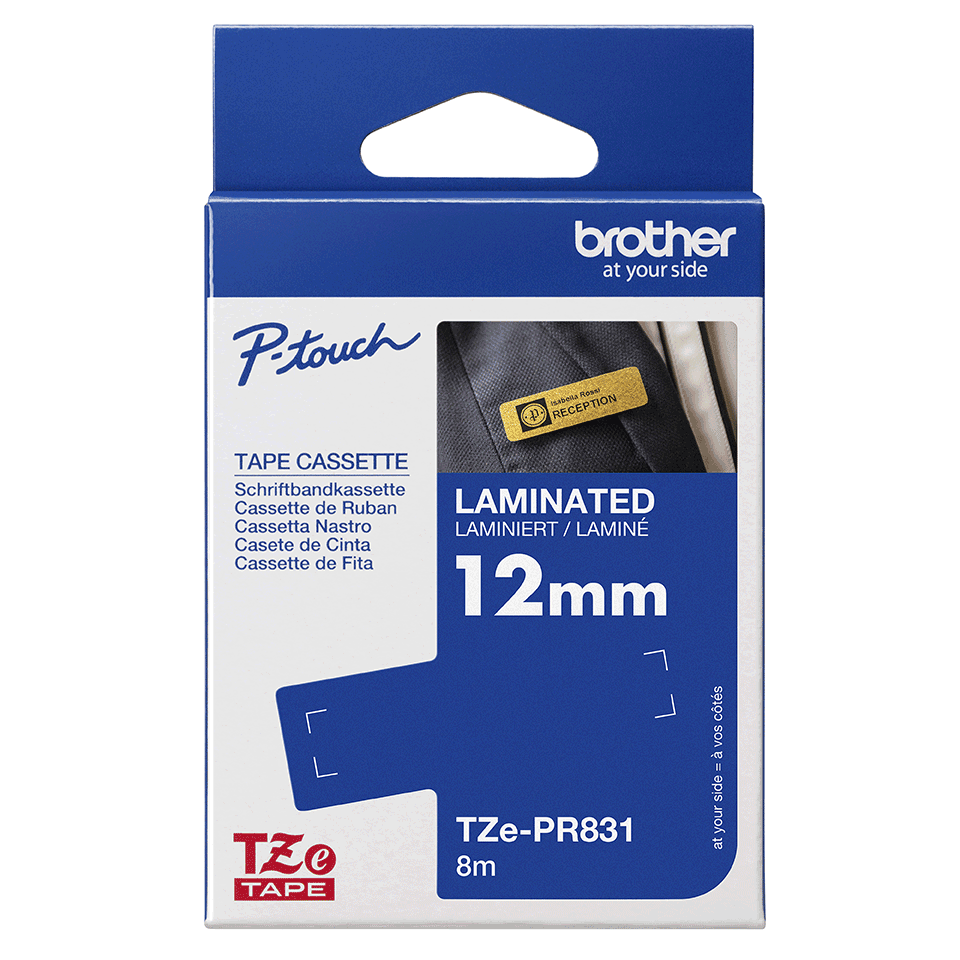 TZe-PR831 12mm Black on Gold Tape | Supplies | Brother UK