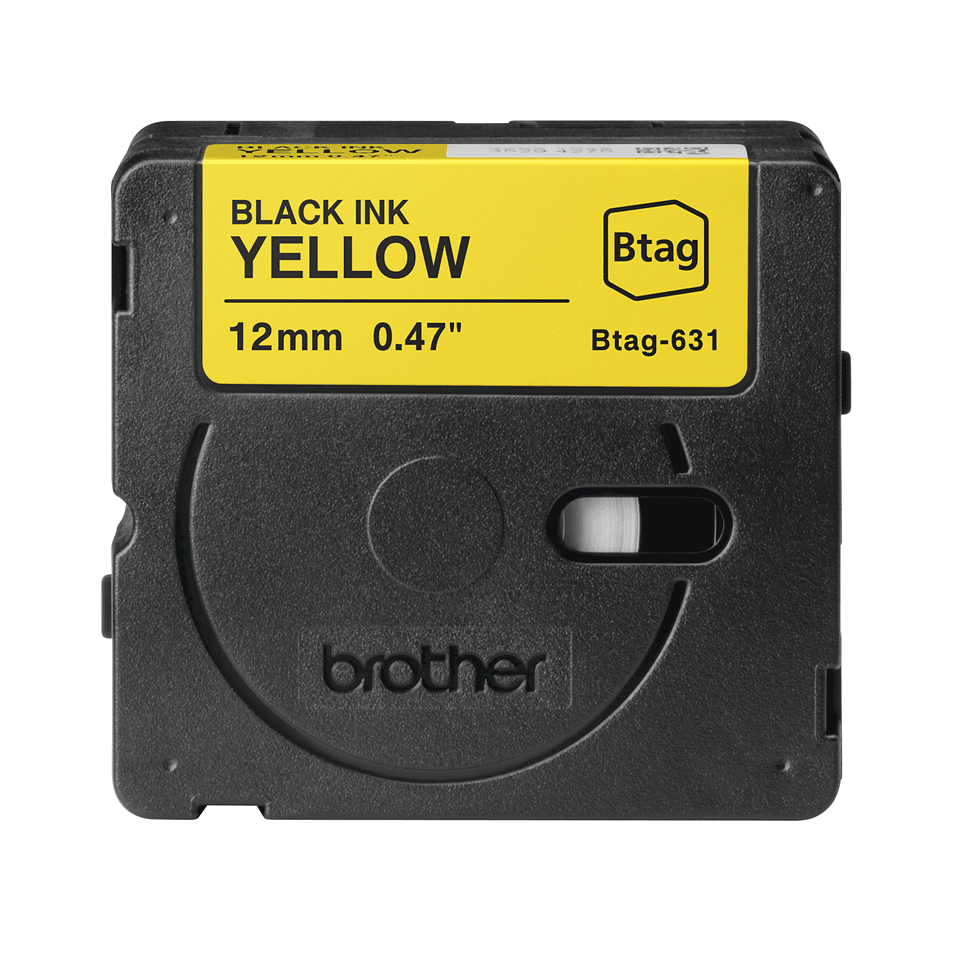 Btag-631 | Black on Yellow Labelling Tape, 12 mm | Brother
