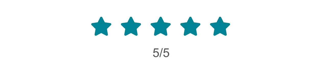 Blue icon of 5 stars representing customer reviews