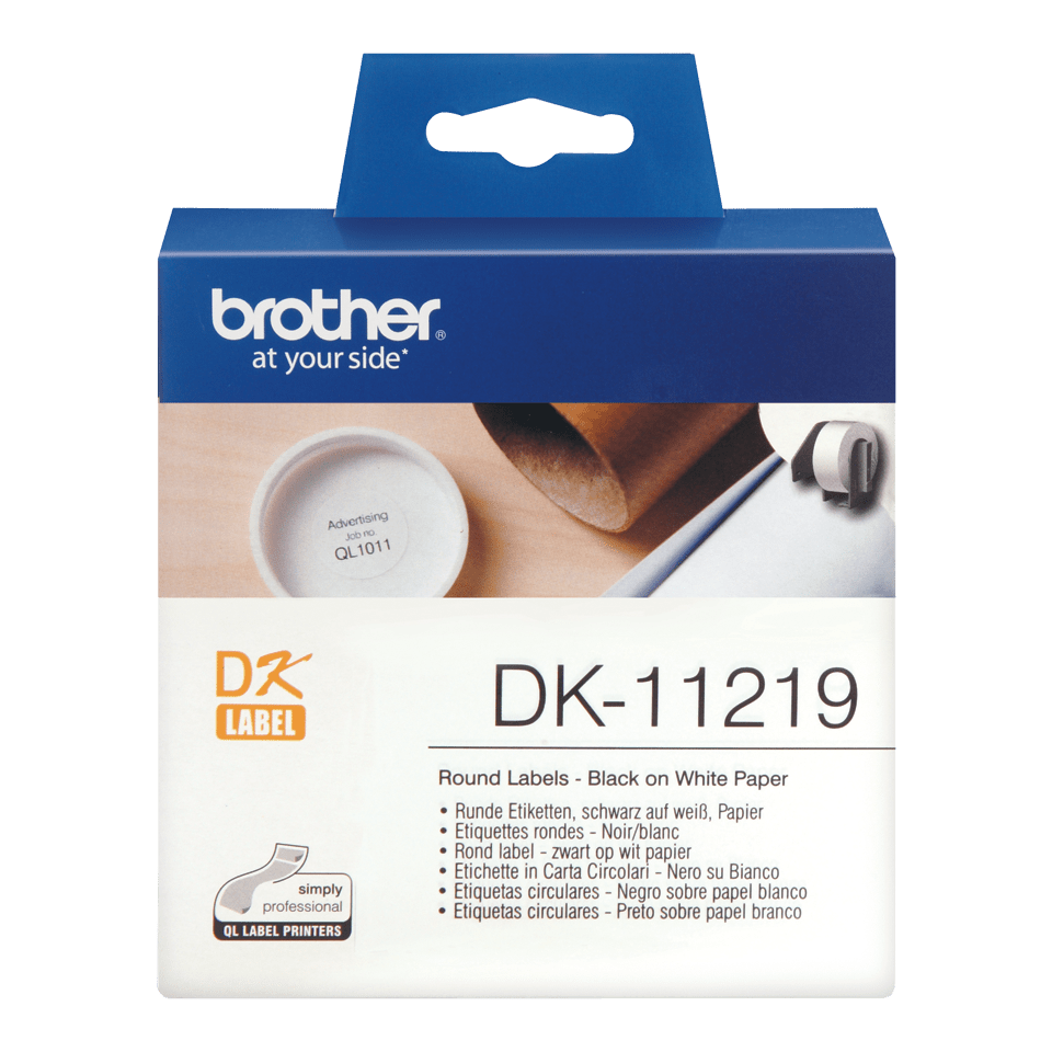 Produktbild von Runde Etikettenrolle Kompatibel Mit Brother PTouch QL-500 Serie – Quantum Print